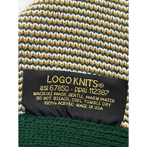 HALIFAX PLANTATION Logo Knits Blanket White Green 67x63 - Picture 7 of 9